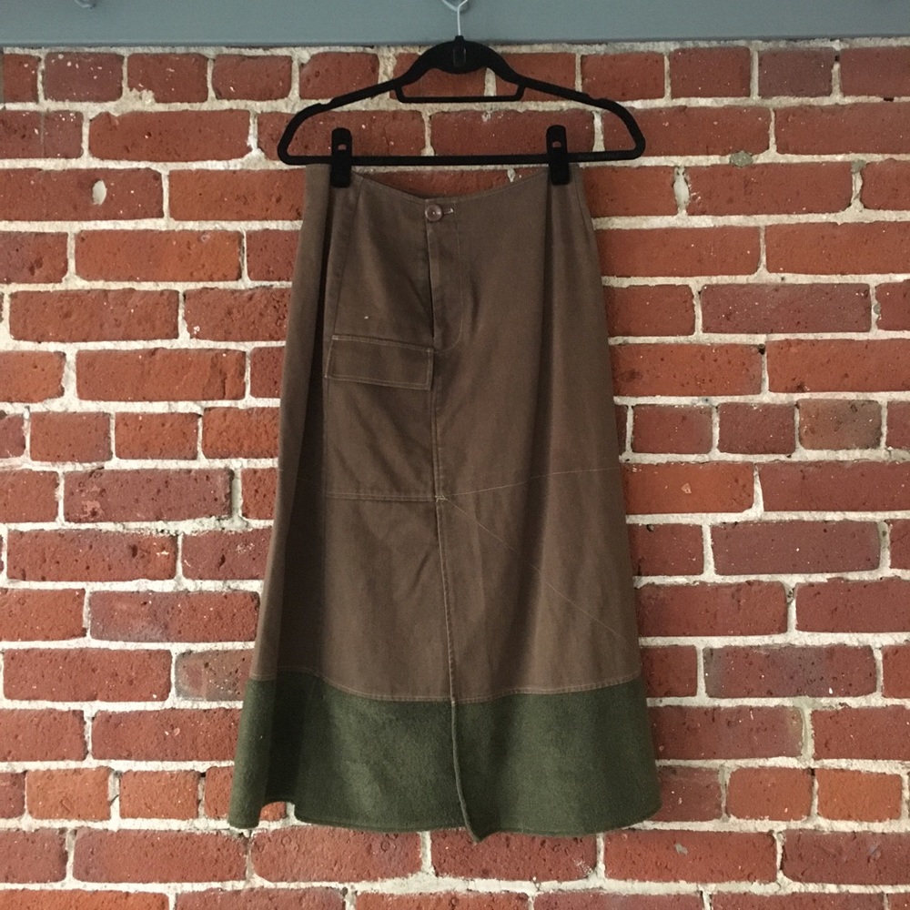 Vintage Green Skirt w/ Front Pocket